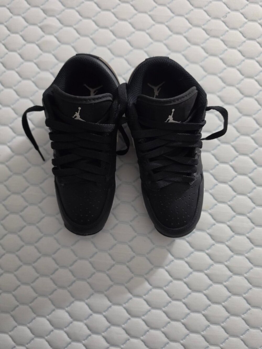 Nike Air Jordan 1 Mid TD Football Cleats Black White Youth 1Y